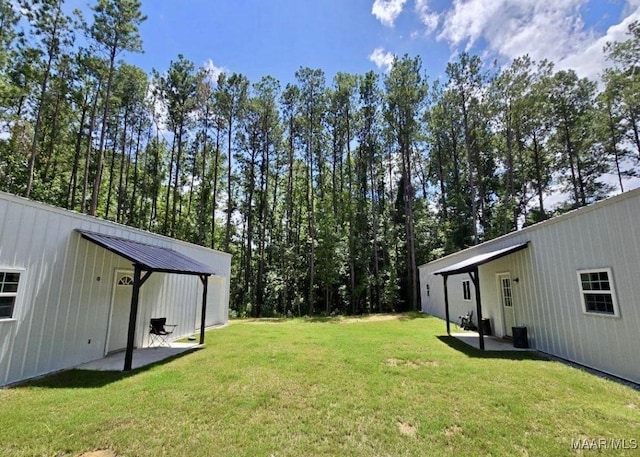 view of yard with a patio area