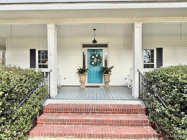 property entrance with a porch