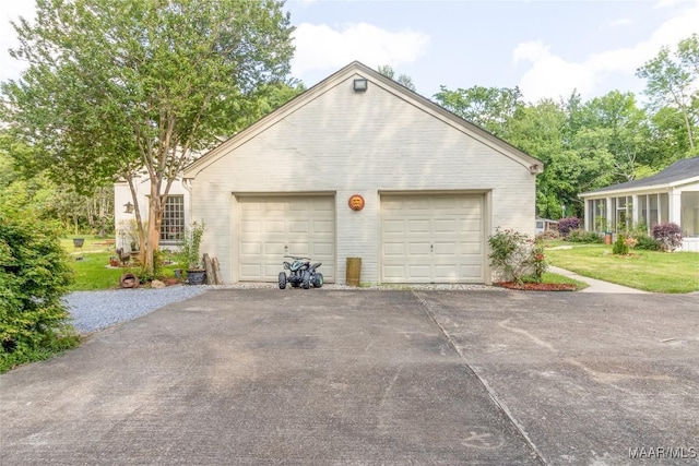 view of garage