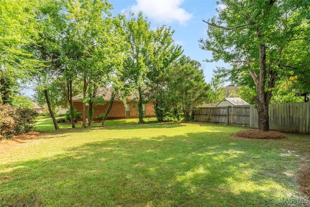 view of yard featuring fence