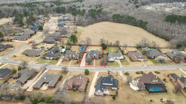 drone / aerial view featuring a residential view