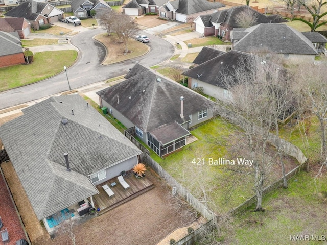 birds eye view of property featuring a residential view