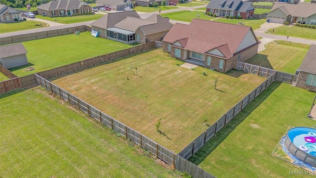 drone / aerial view with a residential view