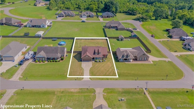 bird's eye view featuring a residential view