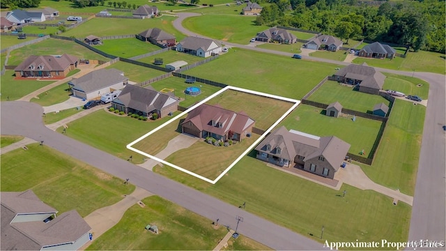 drone / aerial view with a residential view