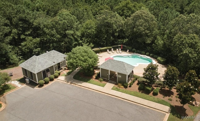 63 Point Cir, Dadeville, AL 36853 - drone / aerial view with a wooded view