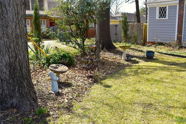 view of yard with fence