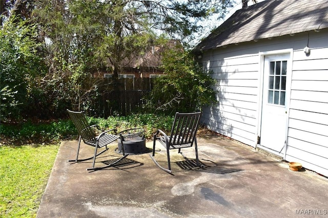 view of patio with fence