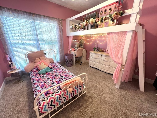 bedroom with carpet