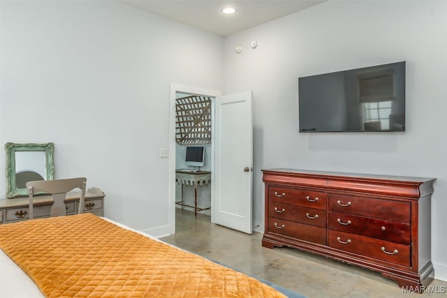 7808 Ebury St, Montgomery, AL 36116 - bedroom with finished concrete floors, recessed lighting, and baseboards