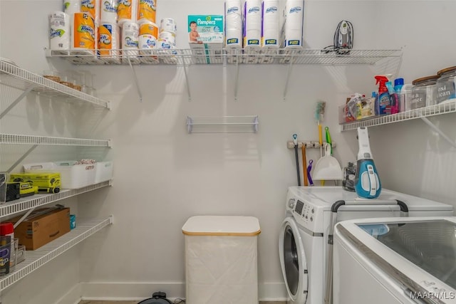 7808 Ebury St, Montgomery, AL 36116 - laundry area featuring laundry area, baseboards, and separate washer and dryer