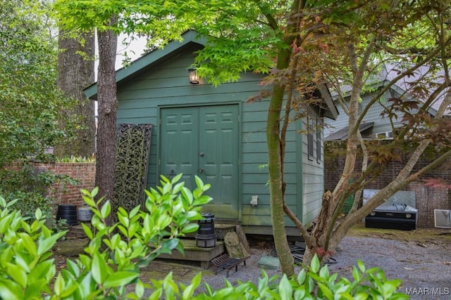 view of shed