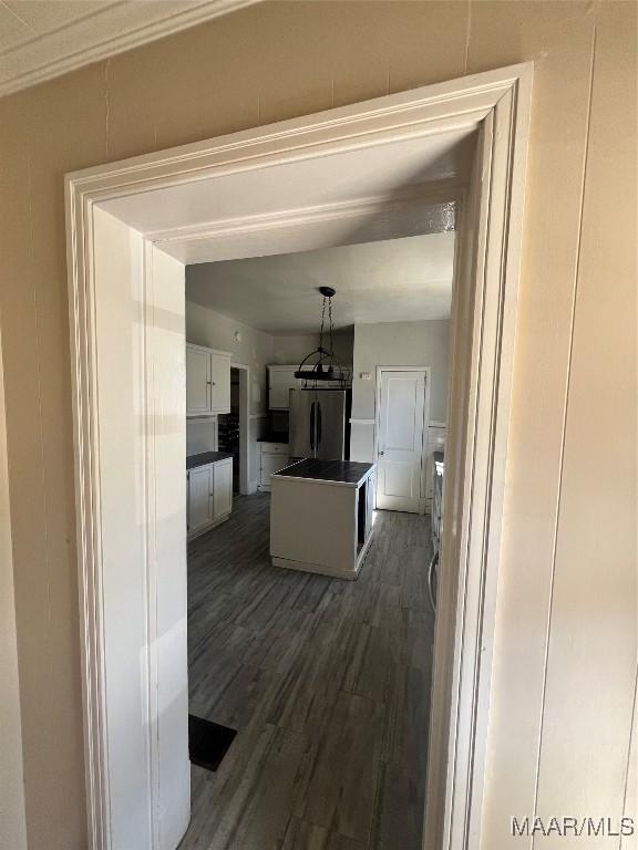 hallway featuring dark wood finished floors