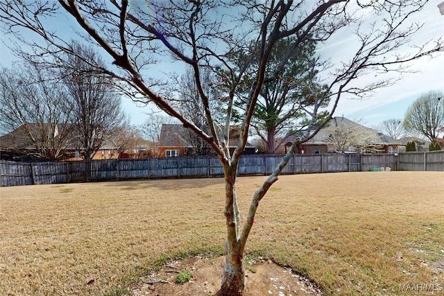 view of yard featuring fence