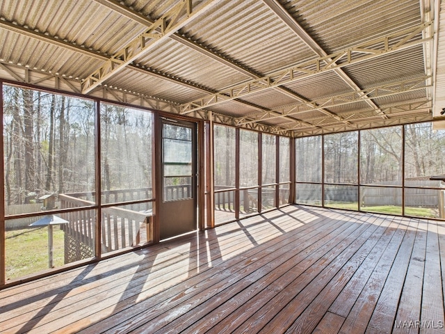 view of unfurnished sunroom