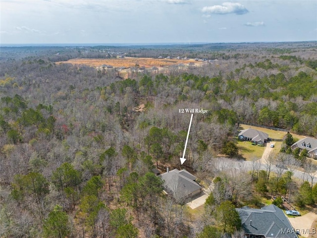 aerial view with a view of trees