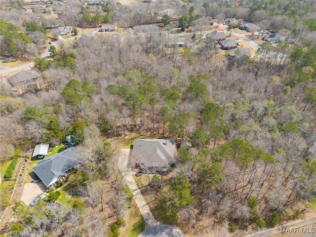 aerial view with a residential view