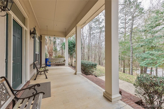 view of patio with a porch