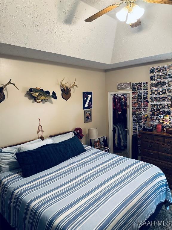 bedroom with a closet and ceiling fan