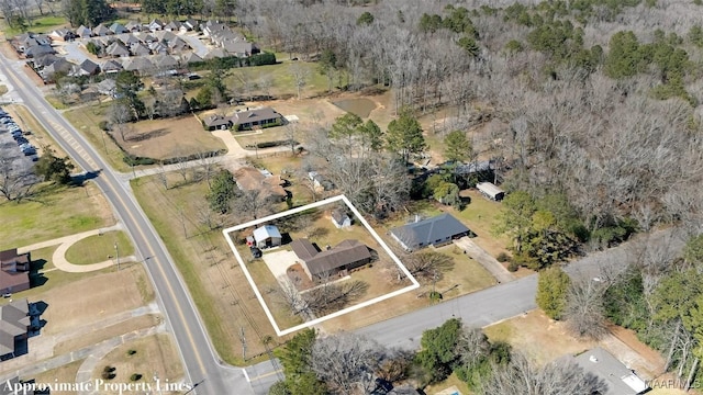 birds eye view of property featuring a residential view