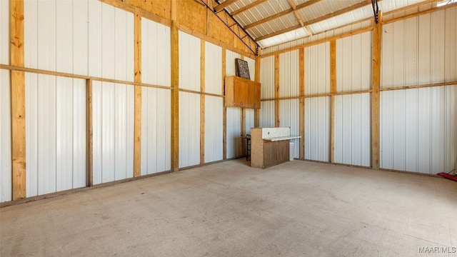 garage featuring metal wall