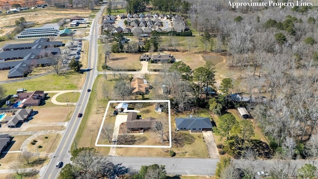 bird's eye view featuring a residential view