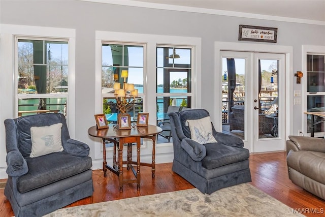 sunroom featuring french doors