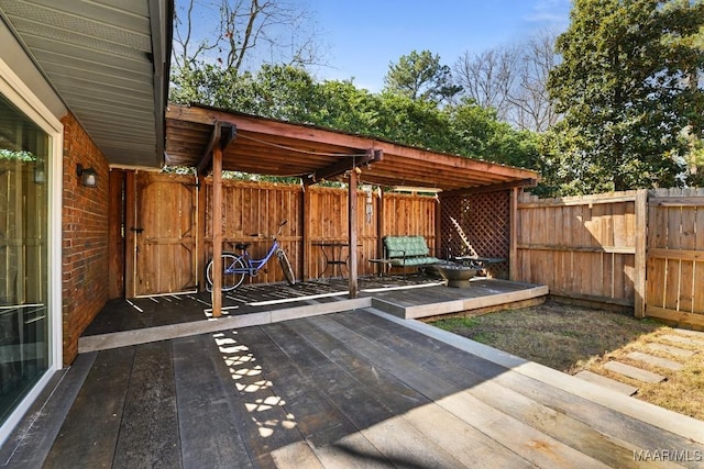 wooden deck with fence