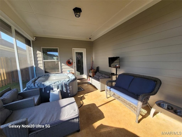 view of patio featuring an outdoor hangout area