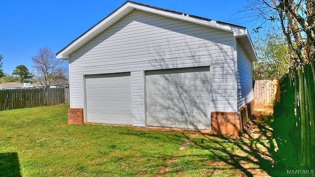 detached garage with fence