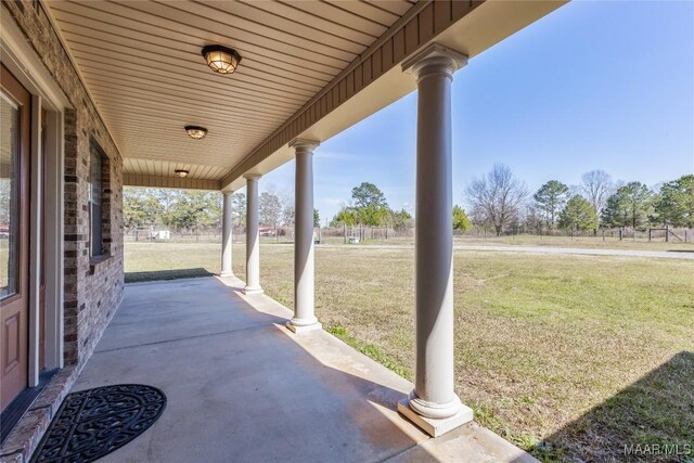 view of patio featuring covered porch