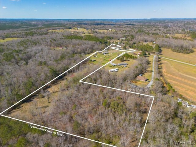 drone / aerial view featuring a rural view