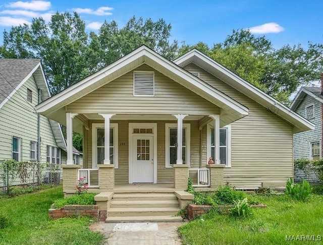 bungalow-style home with covered porch