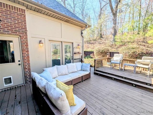 deck with an outdoor hangout area