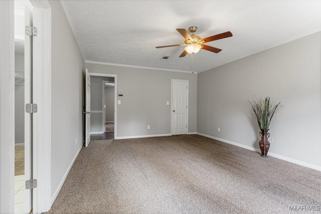 29 Creek Dr, Montgomery, AL 36117 - unfurnished room featuring ornamental molding, carpet flooring, visible vents, and ceiling fan