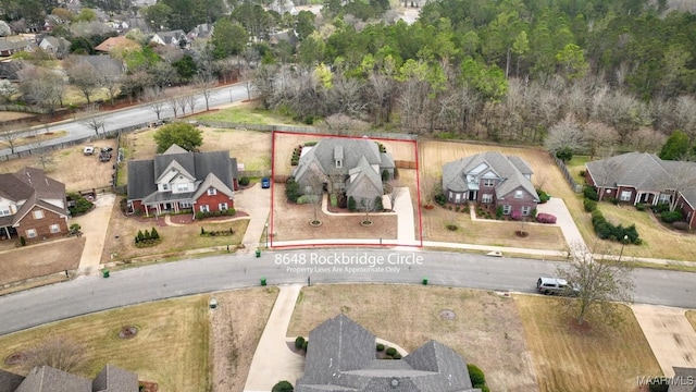 drone / aerial view featuring a residential view