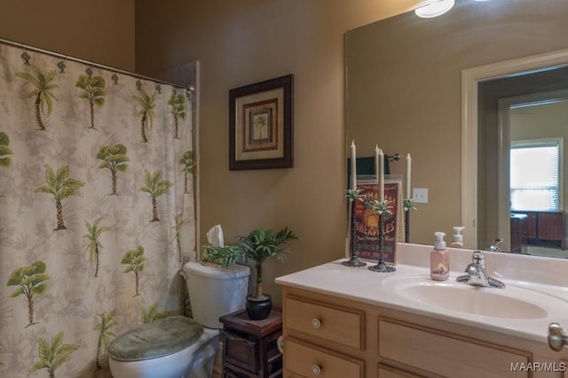 bathroom with toilet and vanity