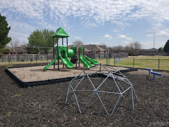 community play area featuring fence