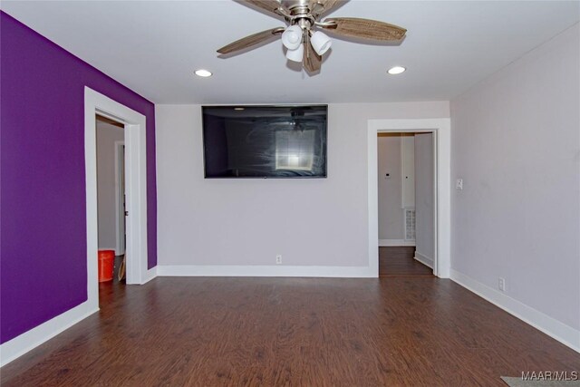 25882 Troy Hwy, Grady, AL 36036 - spare room with ceiling fan, baseboards, wood finished floors, and recessed lighting