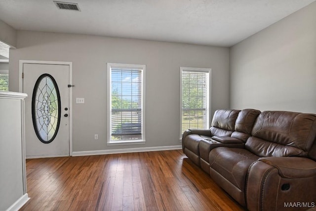2011 Glenforest Dr, Prattville, AL 36067 - living area with hardwood / wood-style floors, baseboards, and visible vents