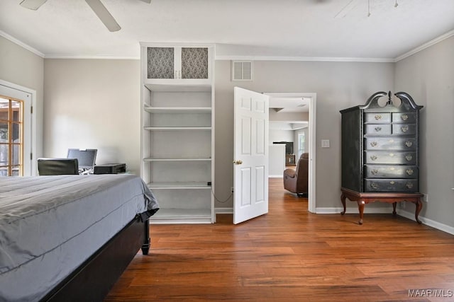 2011 Glenforest Dr, Prattville, AL 36067 - bedroom with visible vents, ornamental molding, baseboards, and wood finished floors