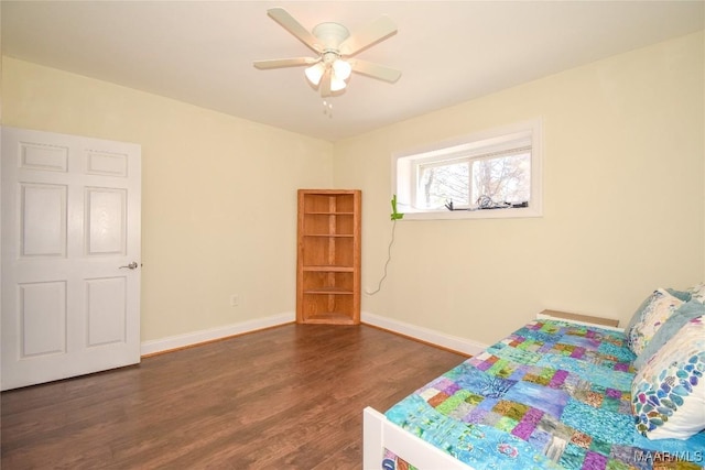 74 Lake Point Dr, Jacksons Gap, AL 36861 - bedroom featuring ceiling fan, baseboards, and wood finished floors