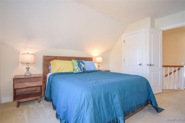 74 Lake Point Dr, Jacksons Gap, AL 36861 - bedroom featuring carpet flooring and vaulted ceiling