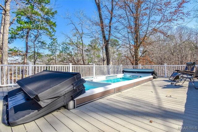 74 Lake Point Dr, Jacksons Gap, AL 36861 - deck with a covered hot tub