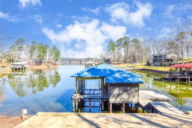 74 Lake Point Dr, Jacksons Gap, AL 36861 - dock area featuring a water view and boat lift