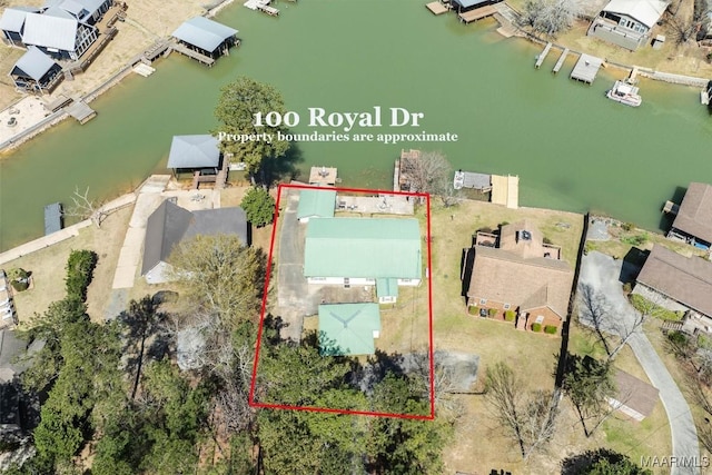 100 Royal Dr, Equality, AL 36026 - bird's eye view with a residential view and a water view