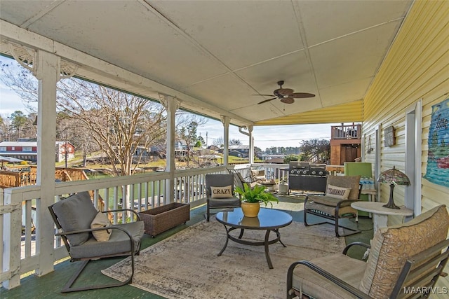 100 Royal Dr, Equality, AL 36026 - view of patio / terrace featuring outdoor lounge area and ceiling fan
