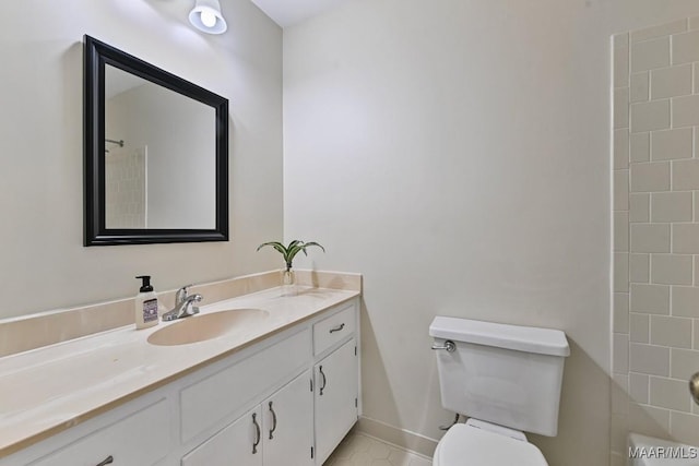6528 Enfield Mews, Montgomery, AL 36117 - full bath featuring tile patterned floors, toilet, baseboards, walk in shower, and vanity