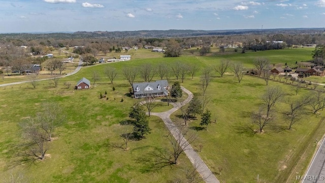 drone / aerial view with a rural view