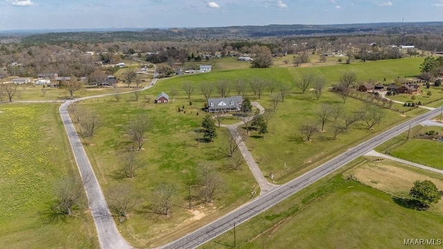 bird's eye view with a rural view